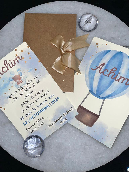 Baptism / Baby Invitation - Balloon Style