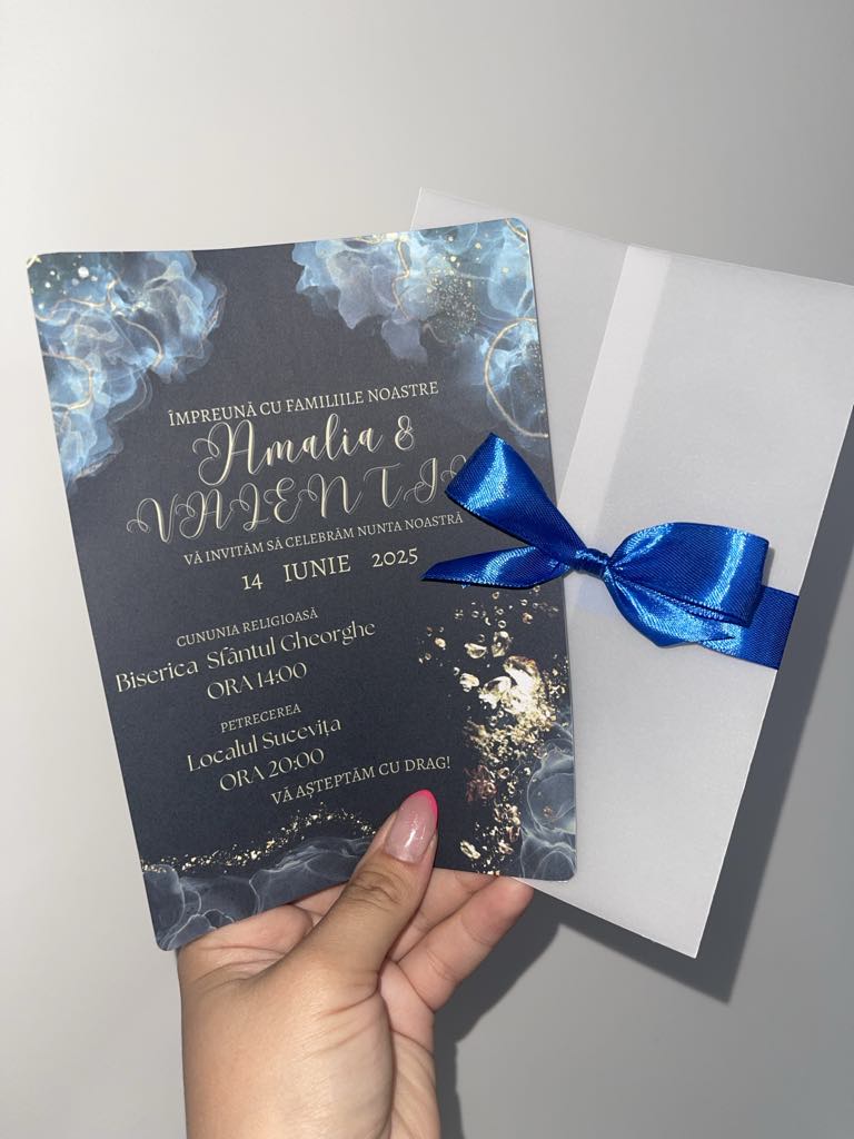 Wedding Invitation - Unique Blue